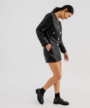 Short ample en matière synthétique cuir imitation femme vue1 - GEMO(FEMME PAP) - GEMO