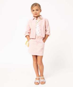Veste fille en denim avec poches plaquées vue6 - GEMO 4G FILLE - GEMO