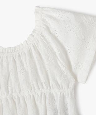 Blouse à manches courtes ajourée à finitions froncées fille vue3 - GEMO (ENFANT) - GEMO