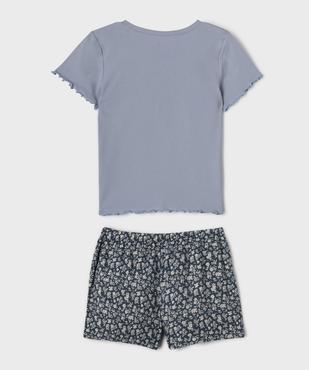 Pyjashort en coton fleuri fille vue3 - GEMO 4G FILLE - GEMO