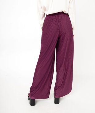 Pantalon large en maille stretch texturée femme vue3 - GEMO(FEMME PAP) - GEMO