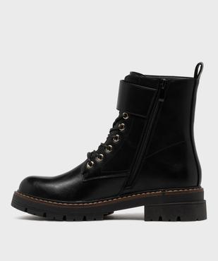 Boots montantes look rangers à épaisse semelle crantée femme vue3 - 5 MILES - GEMO