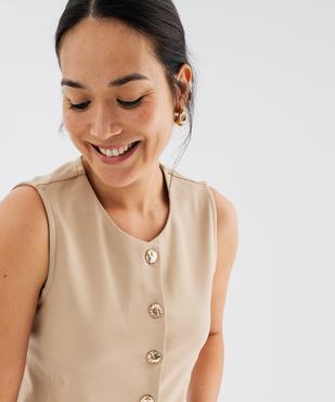 Gilet de costume sans manches en maille milano femme vue1 - GEMO(FEMME PAP) - GEMO