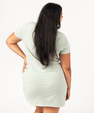 Chemise de nuit à manches courtes avec motifs femme grande taille vue3 - GEMO 4G FEMME - GEMO
