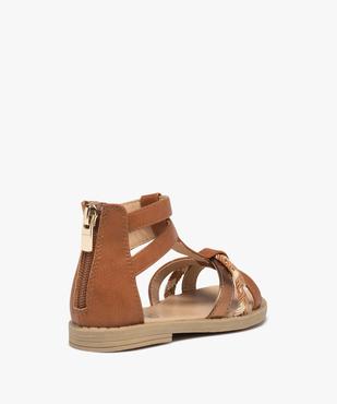 Sandales fille zippées à tige montante et brides métallisées vue4 - GEMO (ENFANT) - GEMO