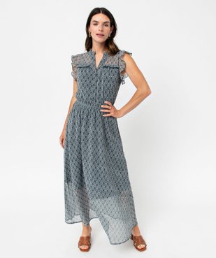 Robe longue sans manches à taille smockée femme vue1 - GEMO(FEMME PAP) - GEMO