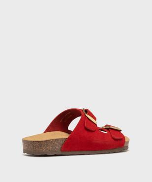 Mules plates à double brides en cuir femme vue4 - FOLLOW ME - GEMO