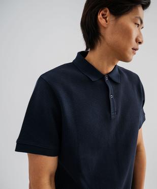 Polo manches courtes en maille nid d'abeille homme vue2 - GEMO (HOMME) - GEMO