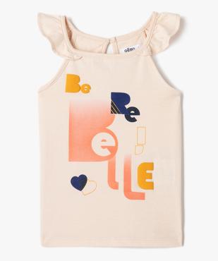 Débardeur fille avec bretelles à volants et imprimé pailleté vue1 - GEMO (ENFANT) - GEMO