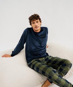 Pyjama en velours à carreaux homme vue1 - GEMO 4G HOMME - GEMO