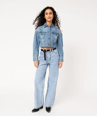 Veste en jean délavé courte femme vue5 - GEMO 4G FEMME - GEMO