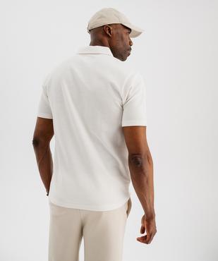 Polo manches courtes en maille nid d’abeille homme vue3 - GEMO 4G HOMME - GEMO