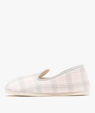 Chaussons pantoufles fourrées à carreaux femme  vue3 - GEMO(HOMWR FEM) - GEMO
