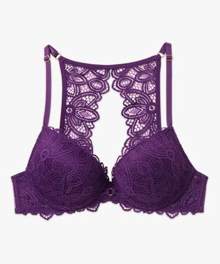 Soutien-gorge push-up en dentelle avec dos fantaisie vue4 - GEMO(HOMWR FEM) - GEMO