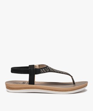 Sandales femme plates à entre-doigts ornées de strass  vue1 - GEMO (CASUAL) - GEMO