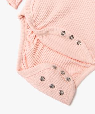 Ensemble naissance évolutif 3 pièces bébé fille body, pantalon et bonnet vue4 - GEMO 4G BEBE - GEMO