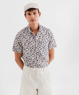 Chemise manches courtes en coton imprimé fleuri homme vue1 - GEMO 4G HOMME - GEMO