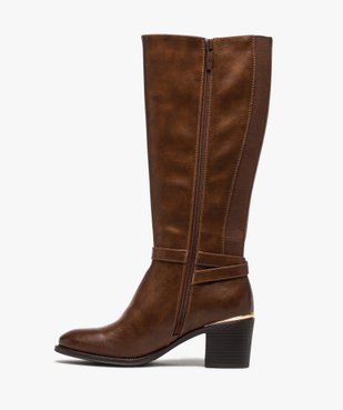 Bottes femme à talon dessus uni et détails métallisés vue3 - GEMO(URBAIN) - GEMO