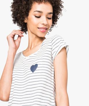 Haut de pyjama à manches courtes vue2 - GEMO(HOMWR FEM) - GEMO