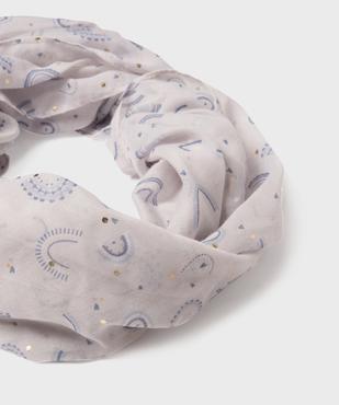 Foulard tour de cou à motifs arc-en-ciel fille vue2 - GEMO 4G FILLE - GEMO