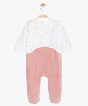 Pyjama bébé en velours motif licorne à pont-dos pressionné vue3 - GEMO(BB COUCHE) - GEMO