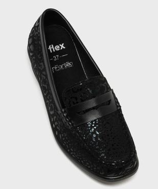 Mocassins confort en suédine à talon compensé femme - g'flex vue5 - G'FLEX - GEMO