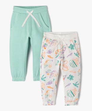 Jogging en molleton doux bébé fille (lot de 2) vue1 - GEMO(BEBE DEBT) - GEMO