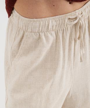 Short ample en viscose et lin femme vue2 - GEMO 4G FEMME - GEMO