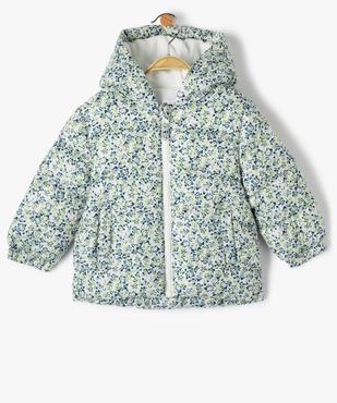 Blouson bébé fille matelassé à motifs fleuris avec doublure chaude vue1 - GEMO 4G BEBE - GEMO