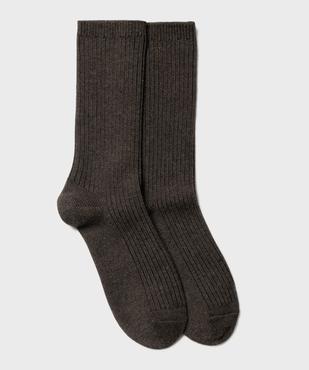 Chaussettes hautes en maille côtelée femme vue2 - GEMO(HOMWR FEM) - GEMO