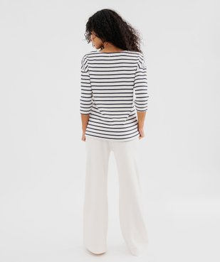 Pyjama en maille avec haut rayé femme - LuluCastagnette vue4 - LULUCASTAGNETTE - GEMO