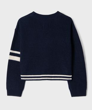 Gilet court et loose en grosse maille côtelée fille - Camps United vue3 - CAMPS - GEMO