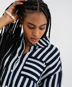 Chemise de plage en gaze de coton rayée femme - LuluCastagnette vue2 - LULU CASTAGNETTE G4G D - GEMO