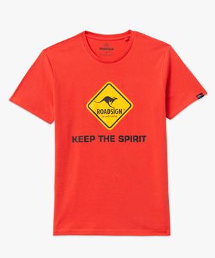 Tee-shirt manches courtes en coton imprimé homme - Roadsign vue4 - ROADSIGN D - GEMO