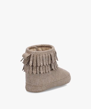 Chaussons de naissance bébé fille boots pailletées vue4 - GEMO 4G BEBE - GEMO