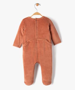 Pyjama bébé fille en velours à message vue3 - PREMIER PRIX BY GEMO - GEMO