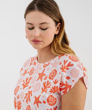 Ensemble pyjashort en coton à motifs marins femme vue2 - GEMO 4G FEMME - GEMO