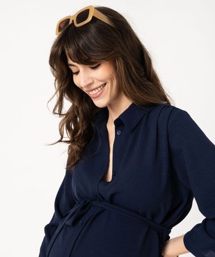 Robe chemise de grossesse à manches 3/4 en maille fluide vue2 - GEMO (MATER) - GEMO