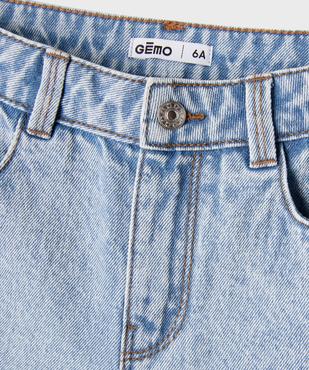 Short en jean à revers avec taille ajustable fille vue2 - GEMO (ENFANT) - GEMO