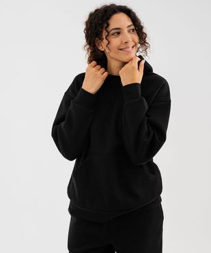 Sweat à capuche en molleton uni femme vue2 - GEMO 4G FEMME - GEMO