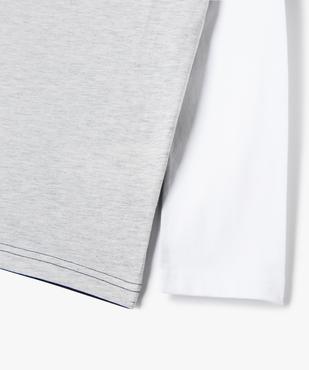 Tee-shirt garçon à manches longues effet 2 en 1 vue3 - GEMO (JUNIOR) - GEMO