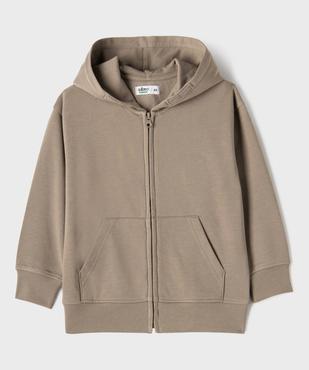 Sweat zippé à capuche uni garçon vue1 - GEMO 4G GARCON - GEMO