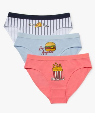 Culotte fille à motif fantaisie (lot de 3) vue1 - GEMO 4G FILLE - GEMO