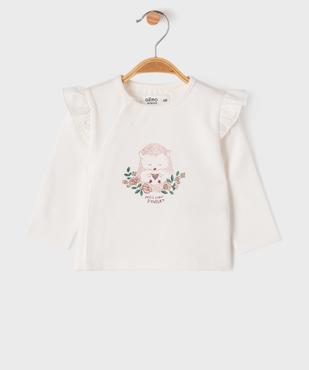 Sweat léger ouverture devant motif hérisson bébé fille vue1 - GEMO 4G BEBE - GEMO