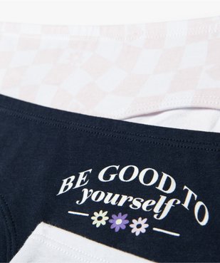 Culottes fille à motifs en coton biologique stretch (lot de 3) vue2 - GEMO 4G FILLE - GEMO