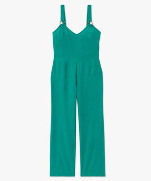 Combinaison pantalon femme à bretelles contenant du lin vue4 - GEMO 4G FEMME - GEMO