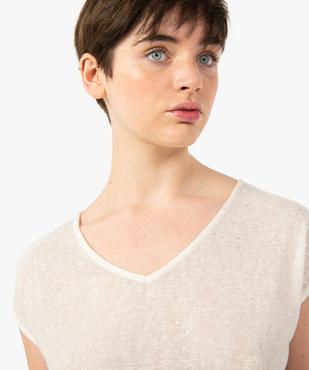 Tee-shirt femme sans manches en maille à motifs brillants vue2 - GEMO(FEMME PAP) - GEMO
