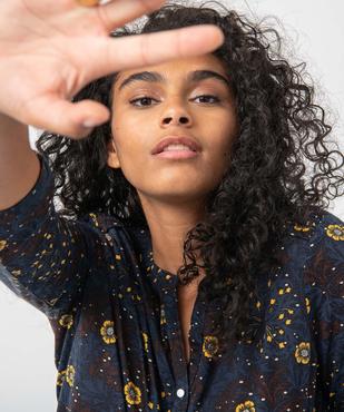 Tee-shirt femme avec manches ¾ avec smocks sur les épaules vue2 - GEMO 4G FEMME - GEMO