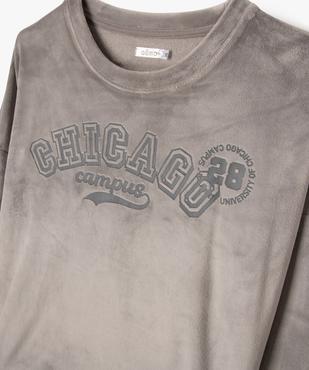 Pyjama en velours avec inscription Chicago fille vue2 - GEMO (JUNIOR) - GEMO