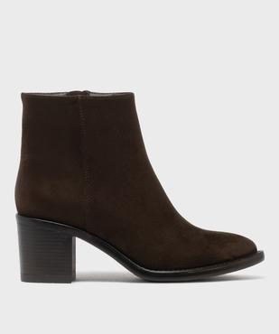 Boots zippées en suédine à talon haut et large femme - Valentina Baldano vue1 - VALENTINA BALDA - GEMO